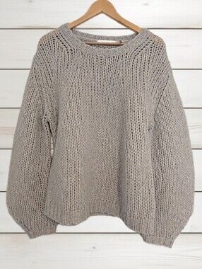 Helmut Lang Alpaca Brushed Sweater Vapor Heather Oversized Chunky Knit Balloon
